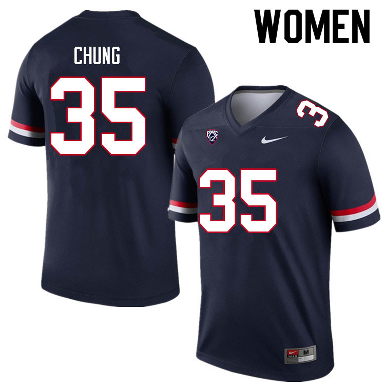 Women #35 Samuel Chung Arizona Wildcats College Football Jerseys Sale-Navy